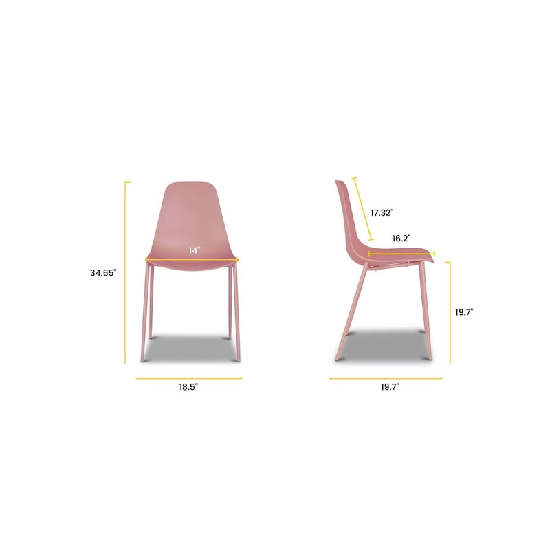 Poly & Bark Isla Modern Dining Chairs (Set of 4) - Indoor or Outdoor Use