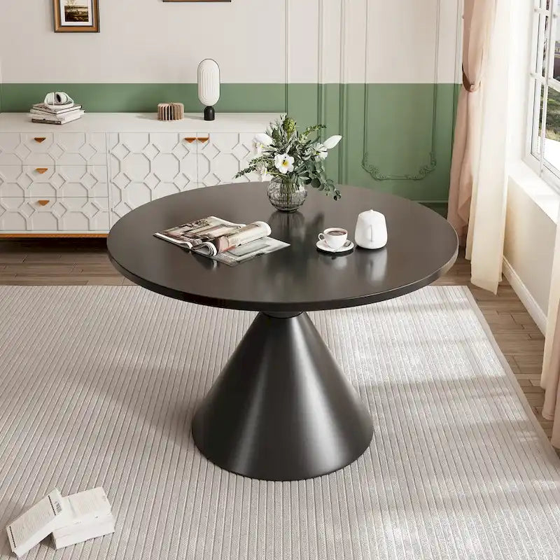 Clihome Round High Gloss Large Countertop Dining Table