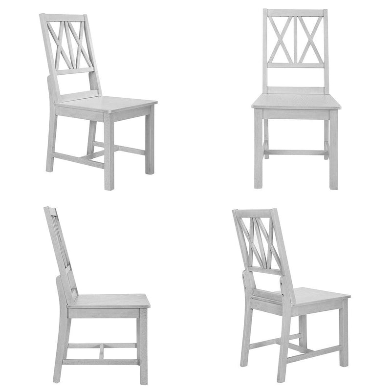 Farmhouse Solid Wood 4 Person Round Extendable Dining Table Set for Kitchen, Dining Room