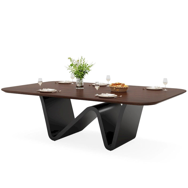 78.74-inch Large Rectangular Sintered Stone Dining Table for 6-8 - N/A