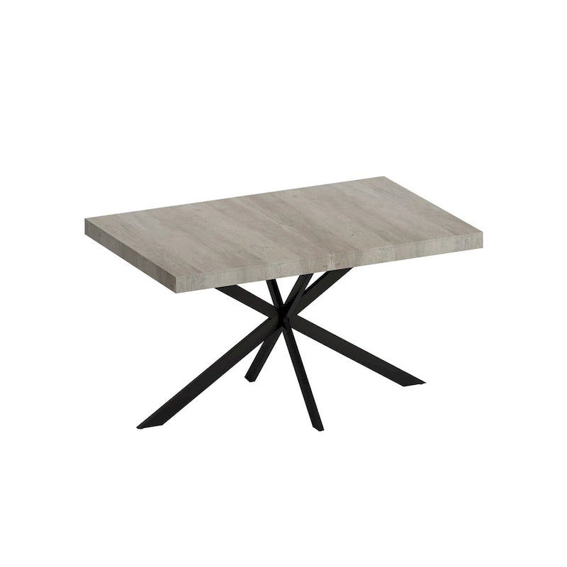 Retro Rectangular Extendable Dining Table with Storage Box