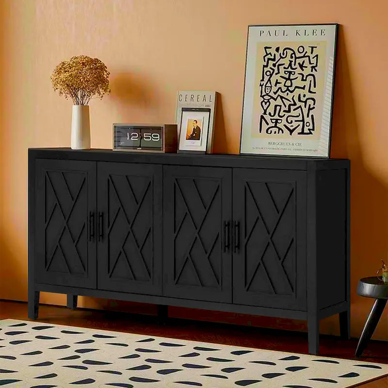 4 Door Wooden Twill Sideboard