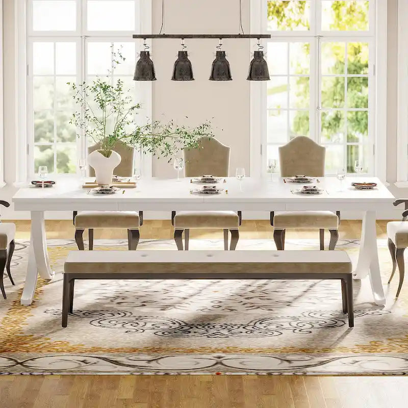 78 inch Extra Long Rectangular Kitchen Dining Dinner Table for 6-8