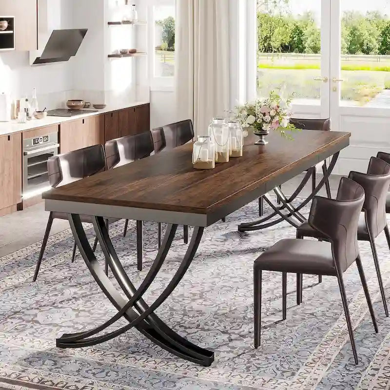 78 inch Extra Long Rectangular Kitchen Dining Dinner Table for 6-8