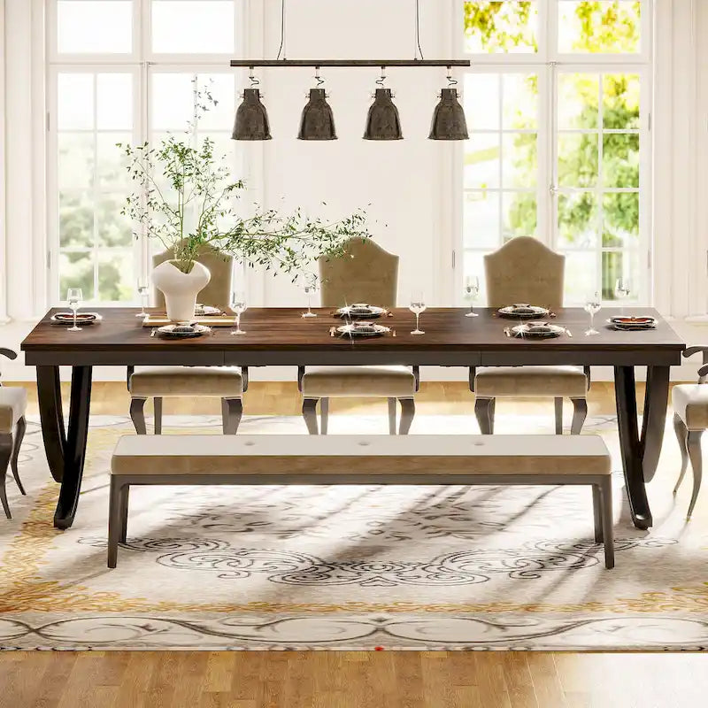 78 inch Extra Long Rectangular Kitchen Dining Dinner Table for 6-8