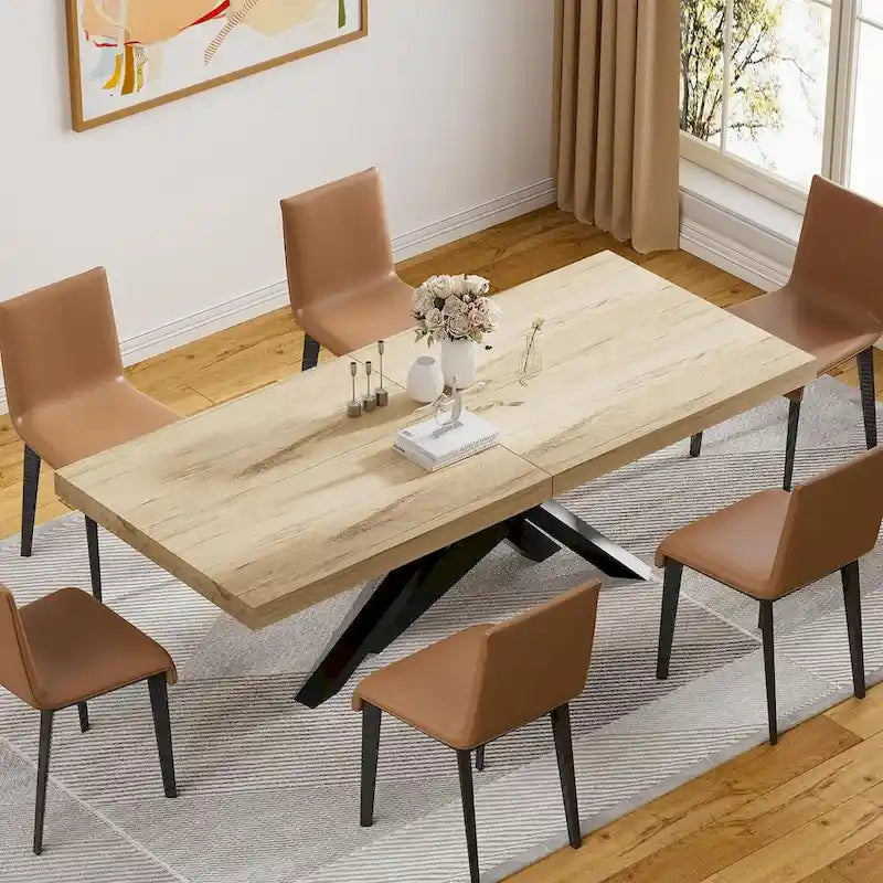 63 -79  Extendable Dining Room Table for 6 8, Modern Kitchen Table