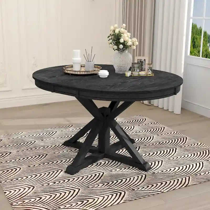 Retro Functional Extendable Dining Table with a 12  Leaf