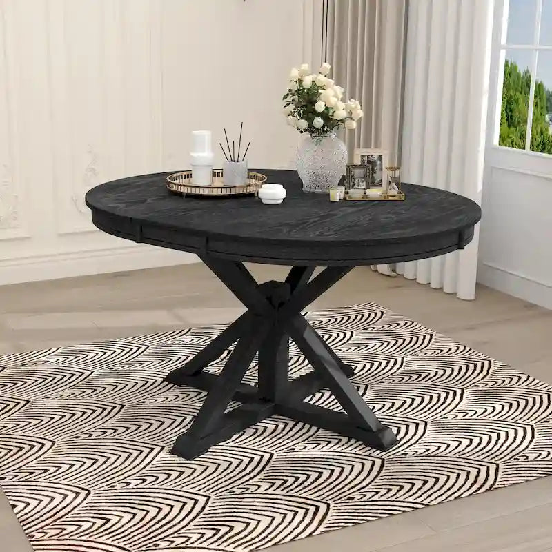 Retro Functional Extendable Dining Table with a 12  Leaf