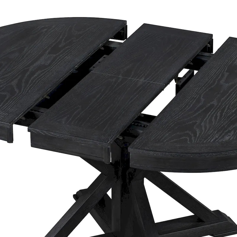 Retro Functional Extendable Dining Table with a 12  Leaf