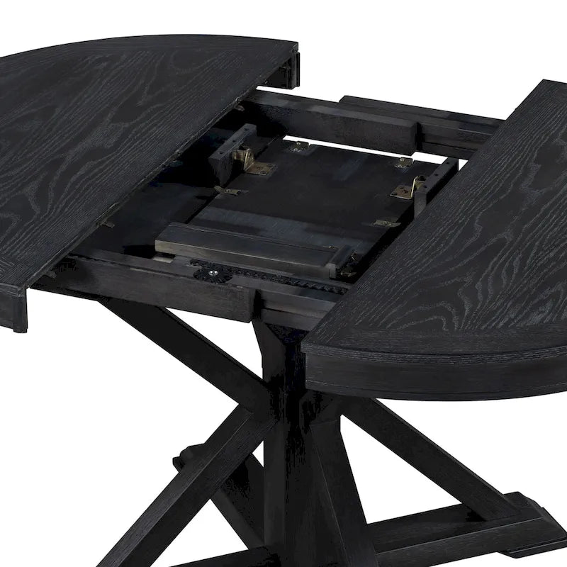 Retro Functional Extendable Dining Table with a 12  Leaf