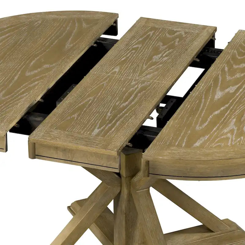 Retro Functional Extendable Dining Table with a 12  Leaf