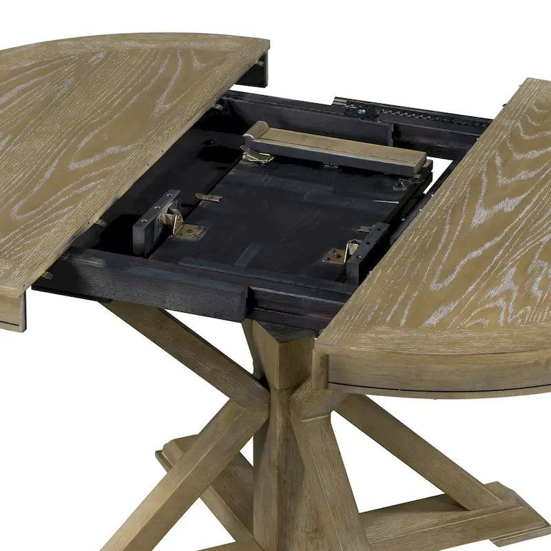 Retro Functional Extendable Dining Table with a 12  Leaf