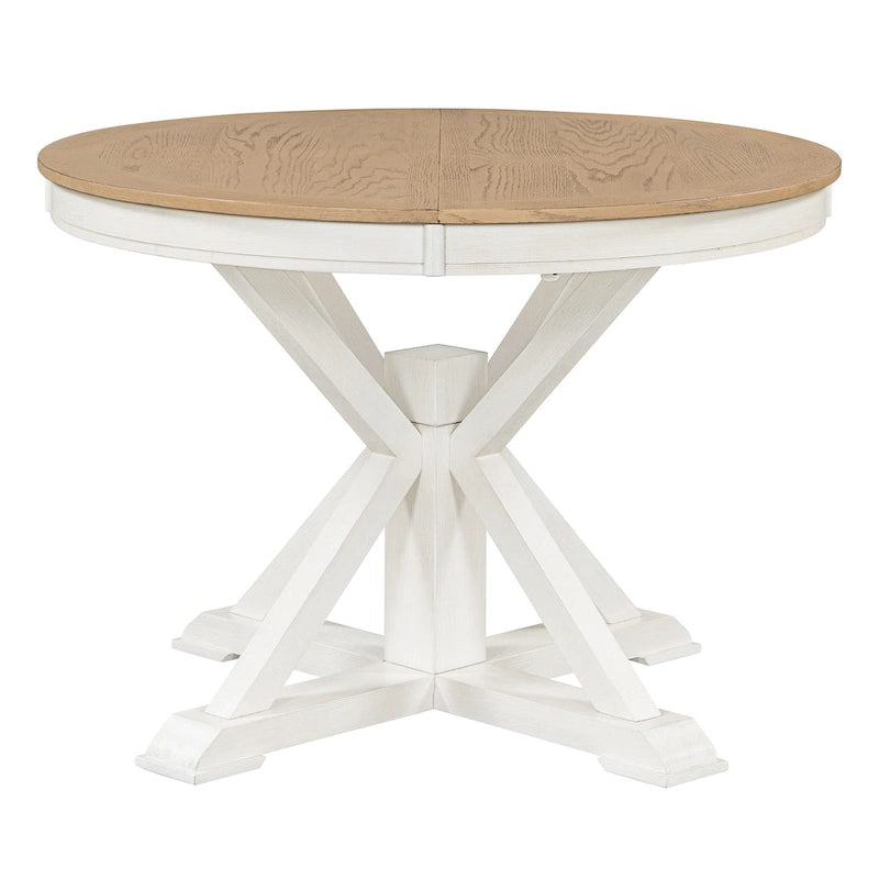 Retro Functional Extendable Dining Table with a 12  Leaf