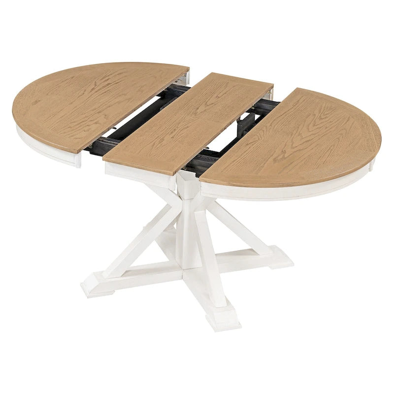 Retro Functional Extendable Dining Table with a 12  Leaf