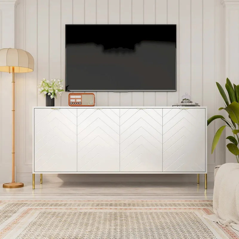 Mid-Century Four Door Storage Buffets Sideboards