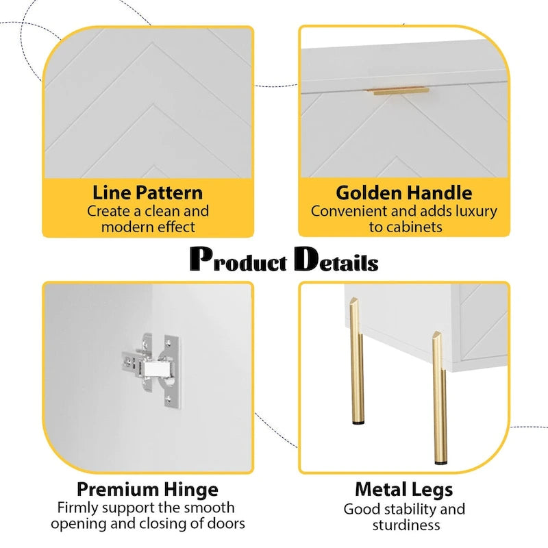 Mid-Century Four Door Storage Buffets Sideboards