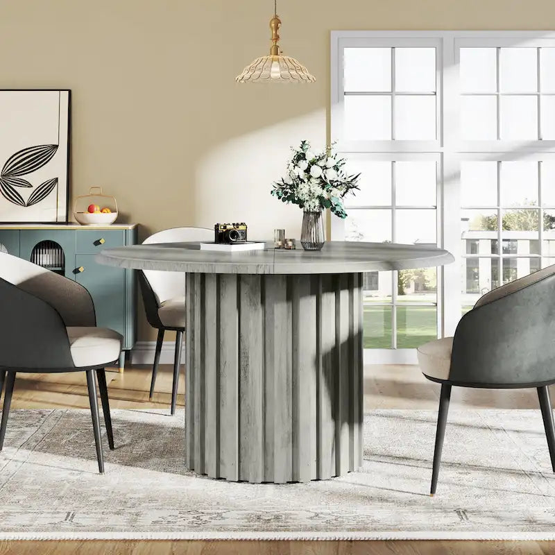 43.3 Inches Round Modern Dining Table for 4 for Dining Room