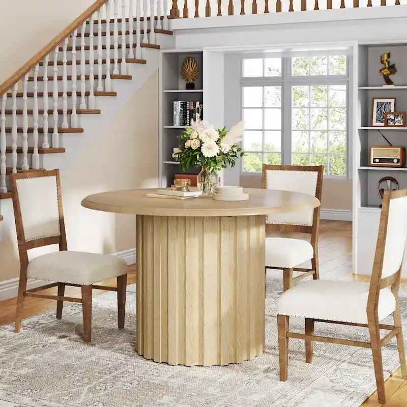 43.3 Inches Round Modern Dining Table for 4 for Dining Room