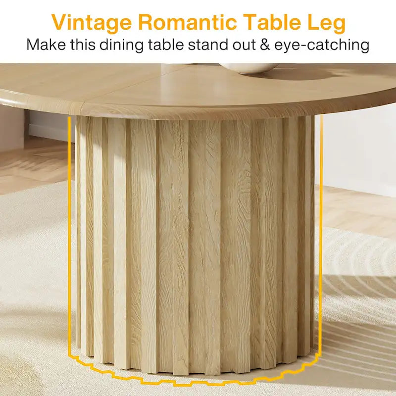 43.3 Inches Round Modern Dining Table for 4 for Dining Room