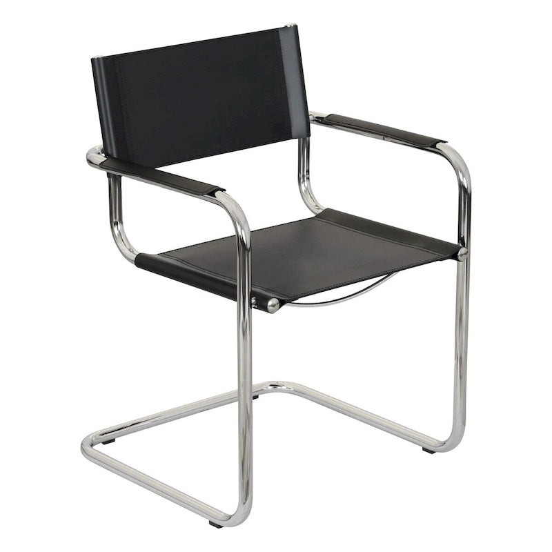 Breuer Chair Company Mart Stam Cantilever Armchair Arm Chair w/ Chrome Frame (Various Bonded Leather Colors)