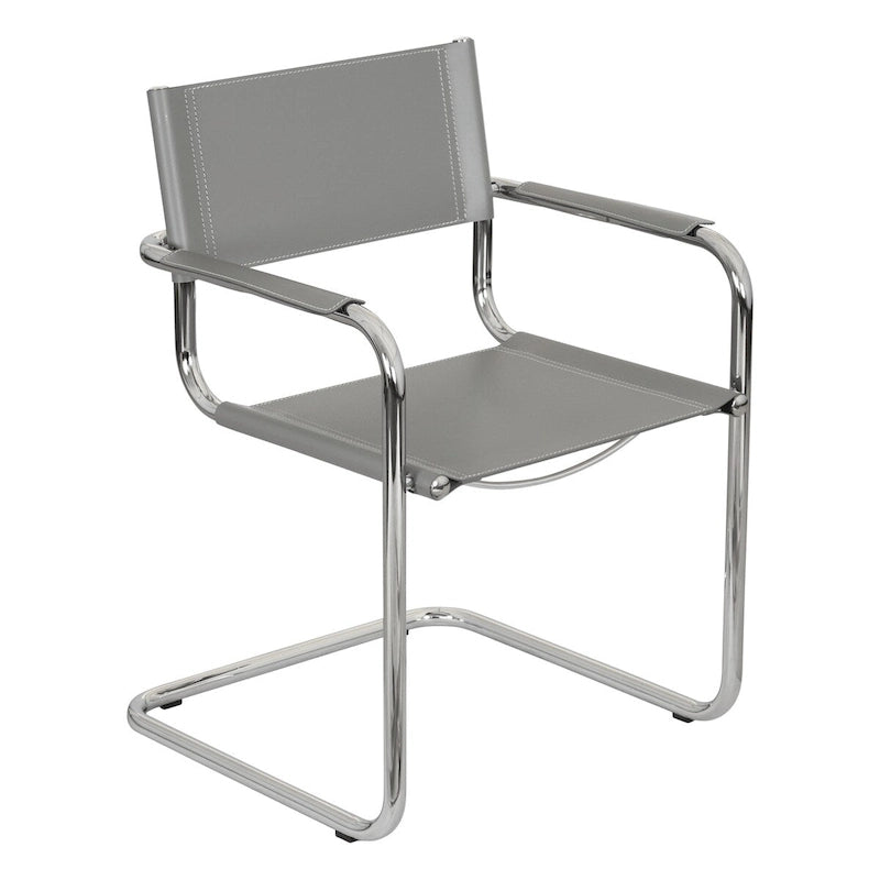 Breuer Chair Company Mart Stam Cantilever Armchair Arm Chair w/ Chrome Frame (Various Bonded Leather Colors)