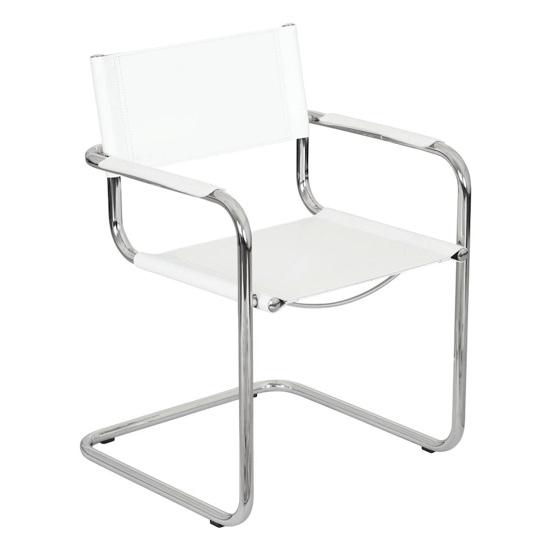 Breuer Chair Company Mart Stam Cantilever Armchair Arm Chair w/ Chrome Frame (Various Bonded Leather Colors)