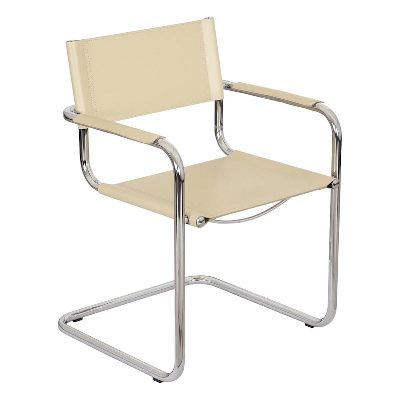 Breuer Chair Company Mart Stam Cantilever Armchair Arm Chair w/ Chrome Frame (Various Bonded Leather Colors)
