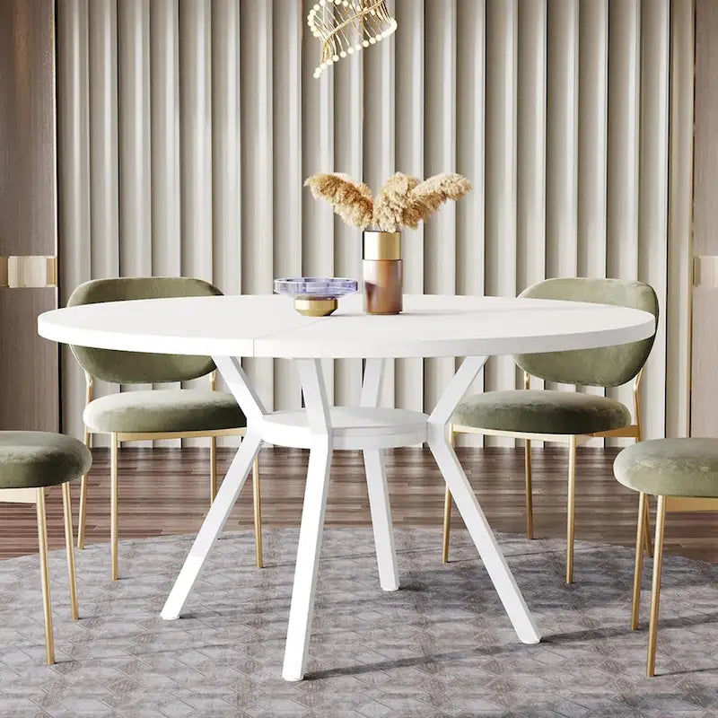47 Inches Modern Round Dining Table for 4 - 47.2 D x 47.2 W x 29.9 H