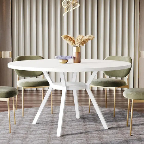 47 Inches Modern Round Dining Table for 4 - 47.2 D x 47.2 W x 29.9 H