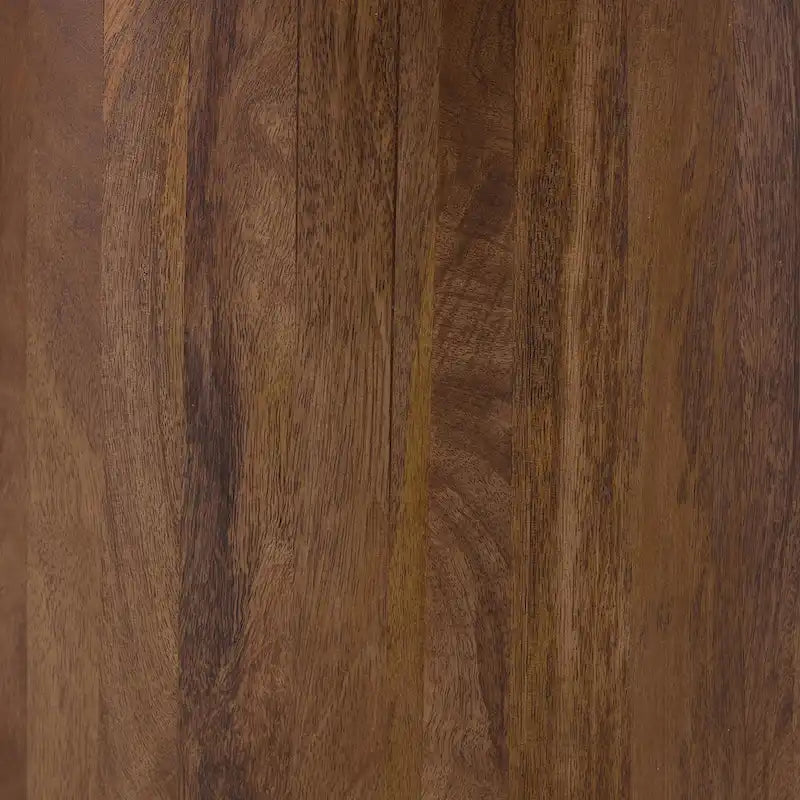 Evi 46 Inch Dining Table, Round Marble Top, Pedestal Base, Fluted, Brown