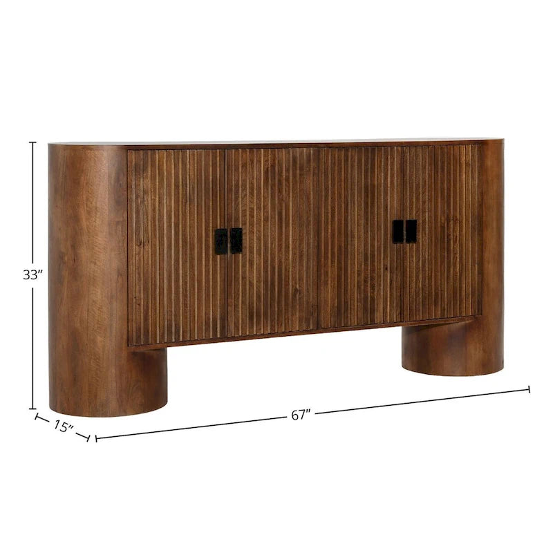 Saddle 67  Wide Sideboard, Medium Brown