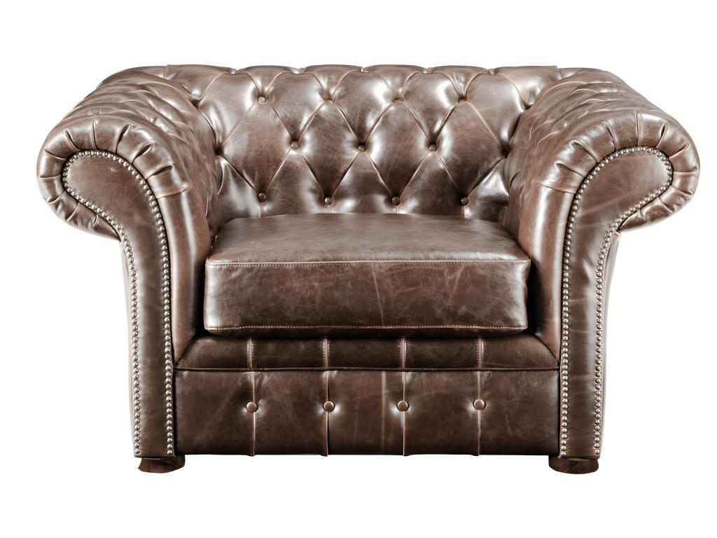 Brown Leather Accent Chair