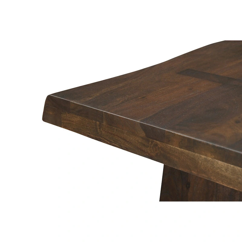 Riley Live Edge Solid Wood Double Pedestal Dining Table