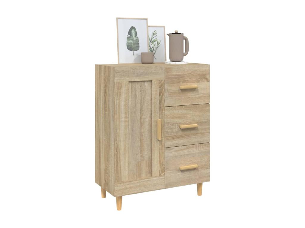 Brown Oak Wood Sideboard, 69.5 x 34 x 90 cm