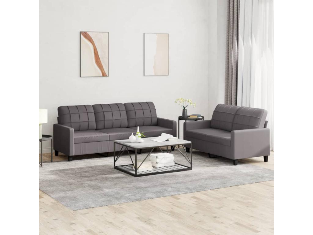 Gray Faux Leather Home Furniture - dlz1766576293489