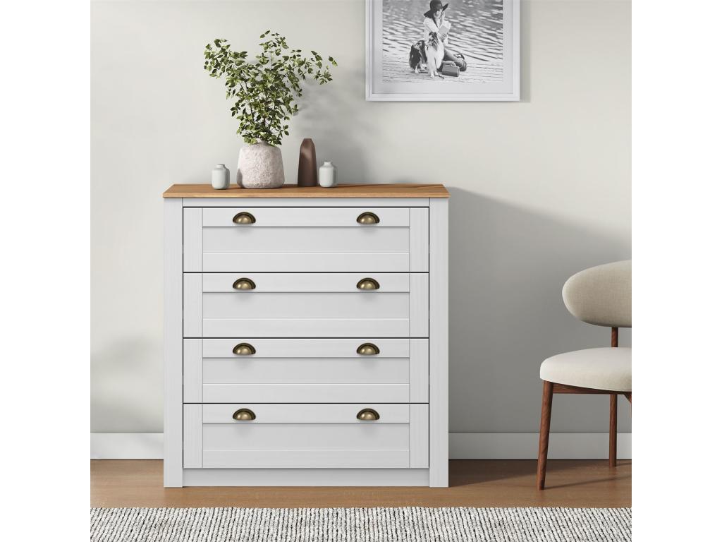 White Solid Wood Dresser