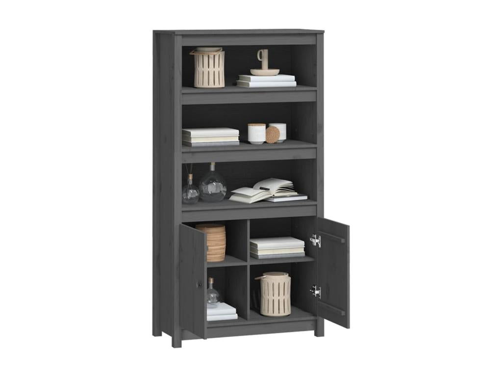 Gray Solid Wood Sideboard, 80 x 35 x 154 cm