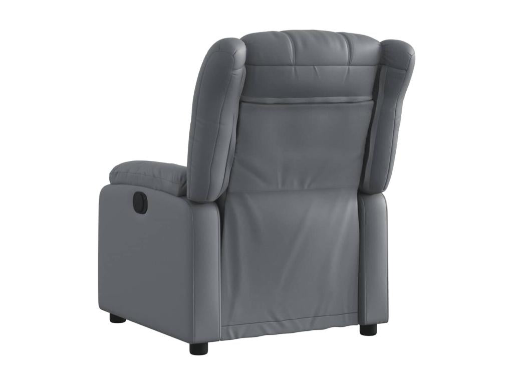 Gray Faux Leather Accent Chair