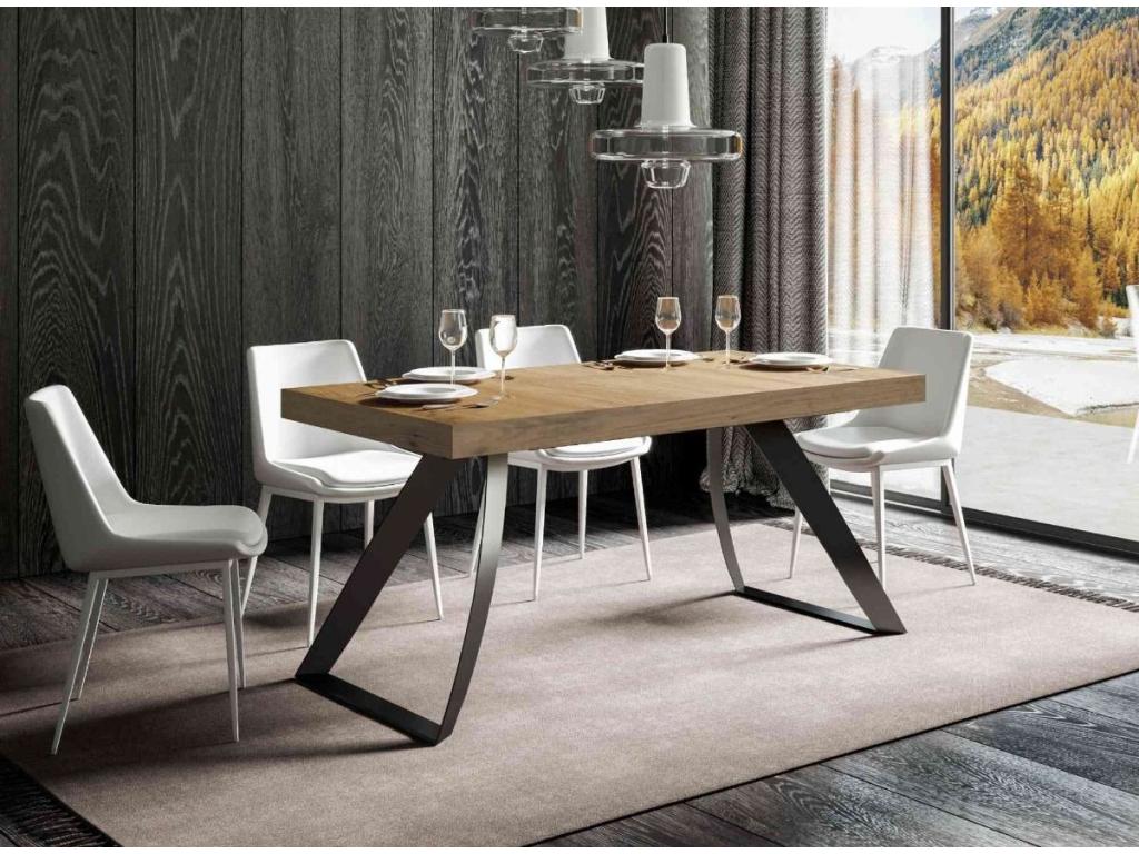 Anthracite Oak Wood Table