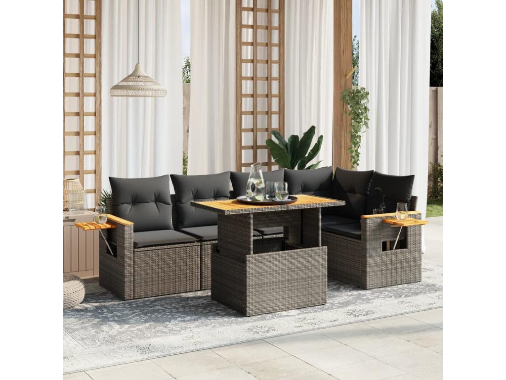 Gray Woven Resin Wicker Outdoor Furniture Set - dlz1766575985895
