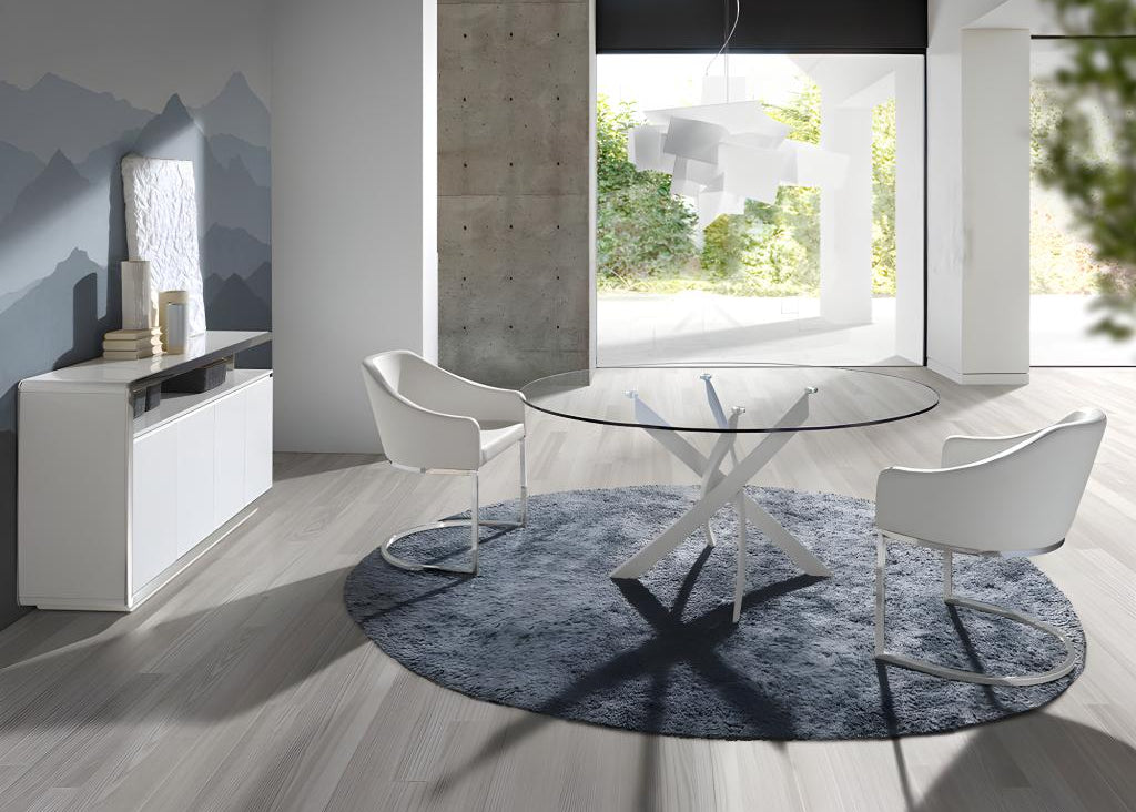 White Glass Dining Table