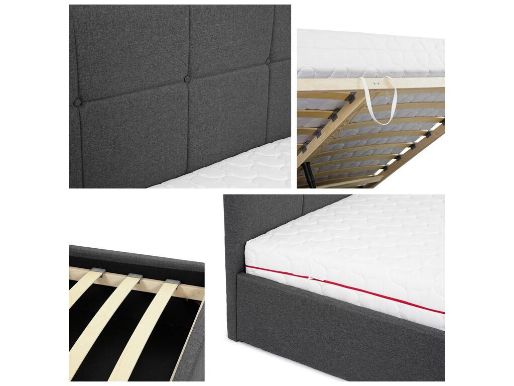 Gray Bed, 171 x 213 x 106 cm