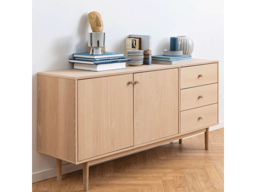 Brown Oak Wood Sideboard