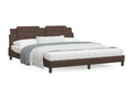 Brown Faux Leather Bed Frame, 180 x 200 cm