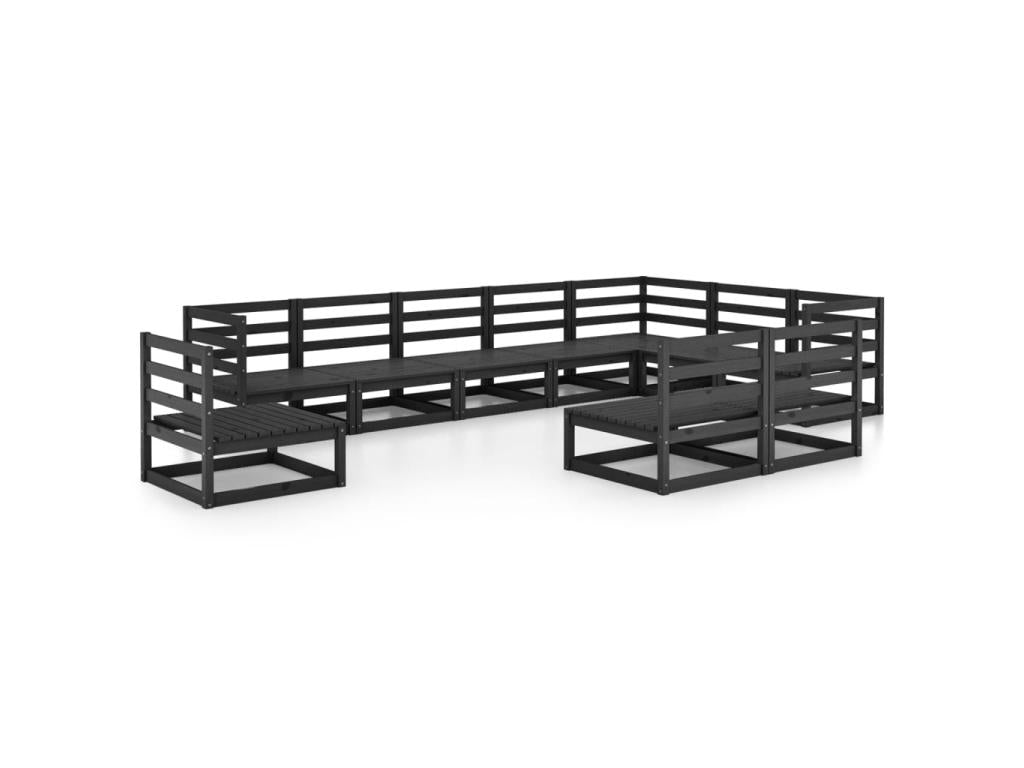 Black Pine Wood Outdoor Furniture Set - dlz1766576214717