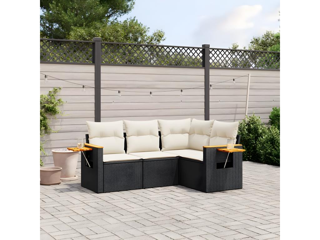 Black Woven Resin Wicker Outdoor Furniture Set - dlz1766575992214