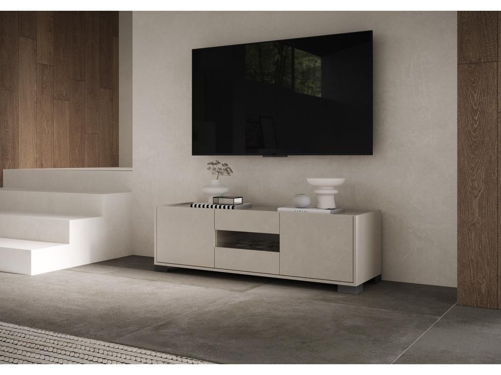 Gray TV Stand, 130 x 40 x 40 cm
