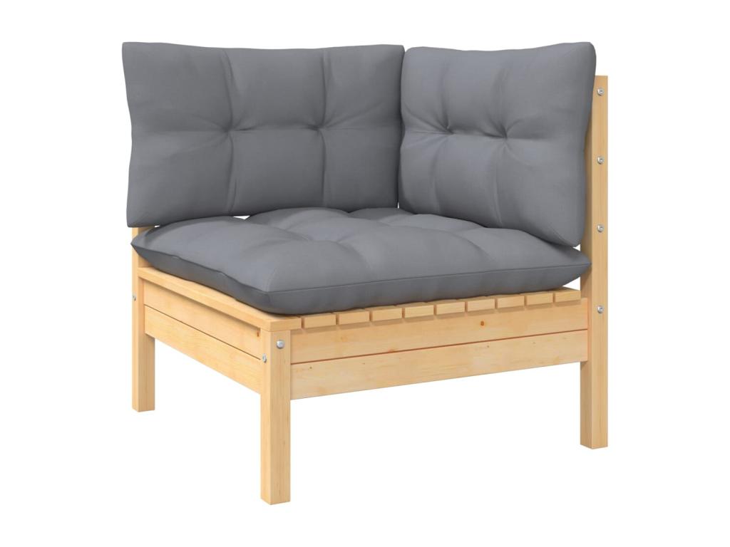 Gray Pine Wood Outdoor Furniture Set