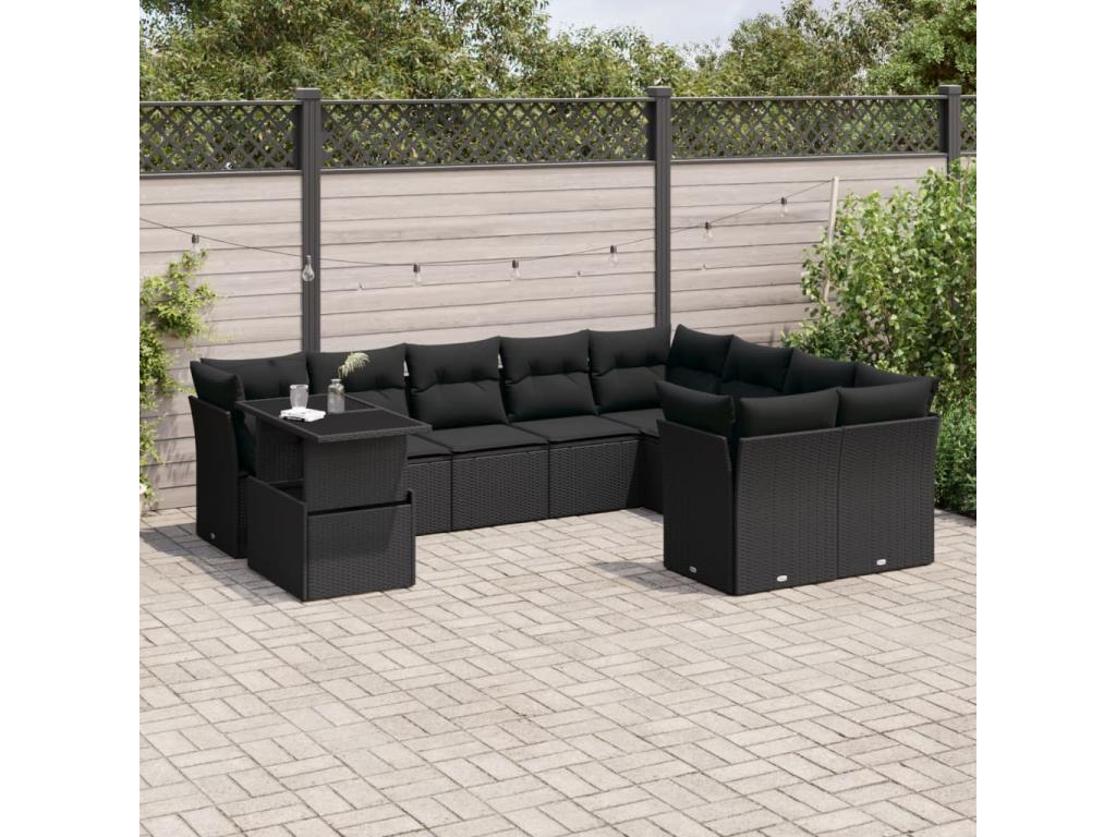 Black Woven Resin Wicker Outdoor Furniture Set - dlz1766575980351