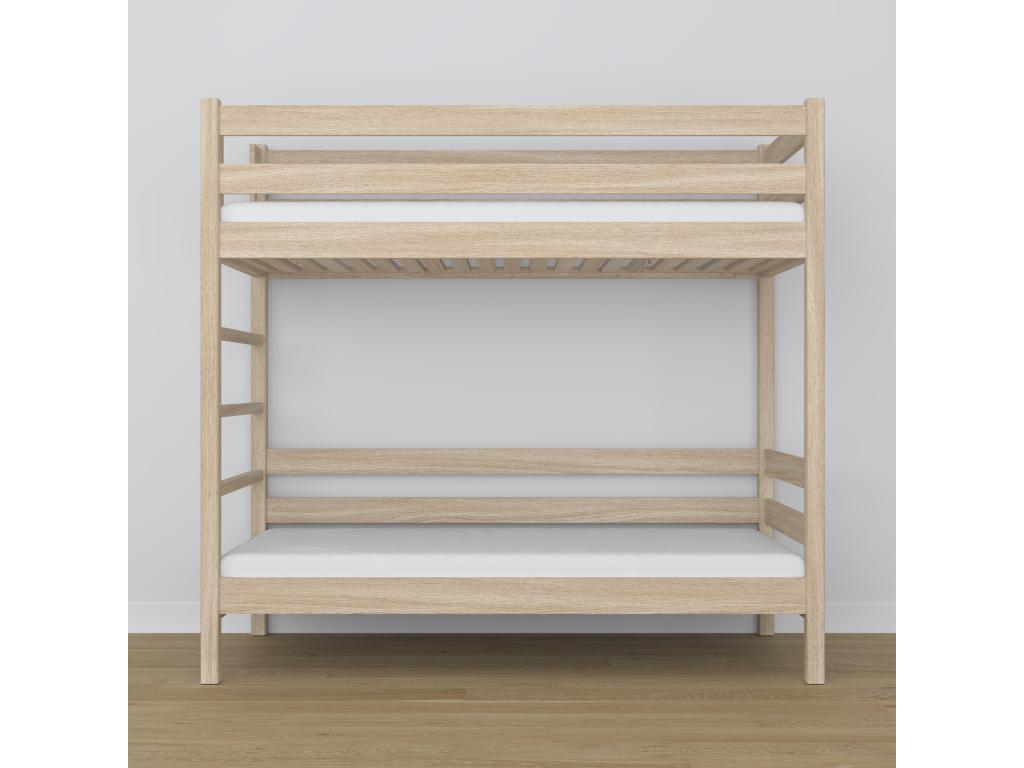 Beige Oak Wood Bed, 120 x 190 cm